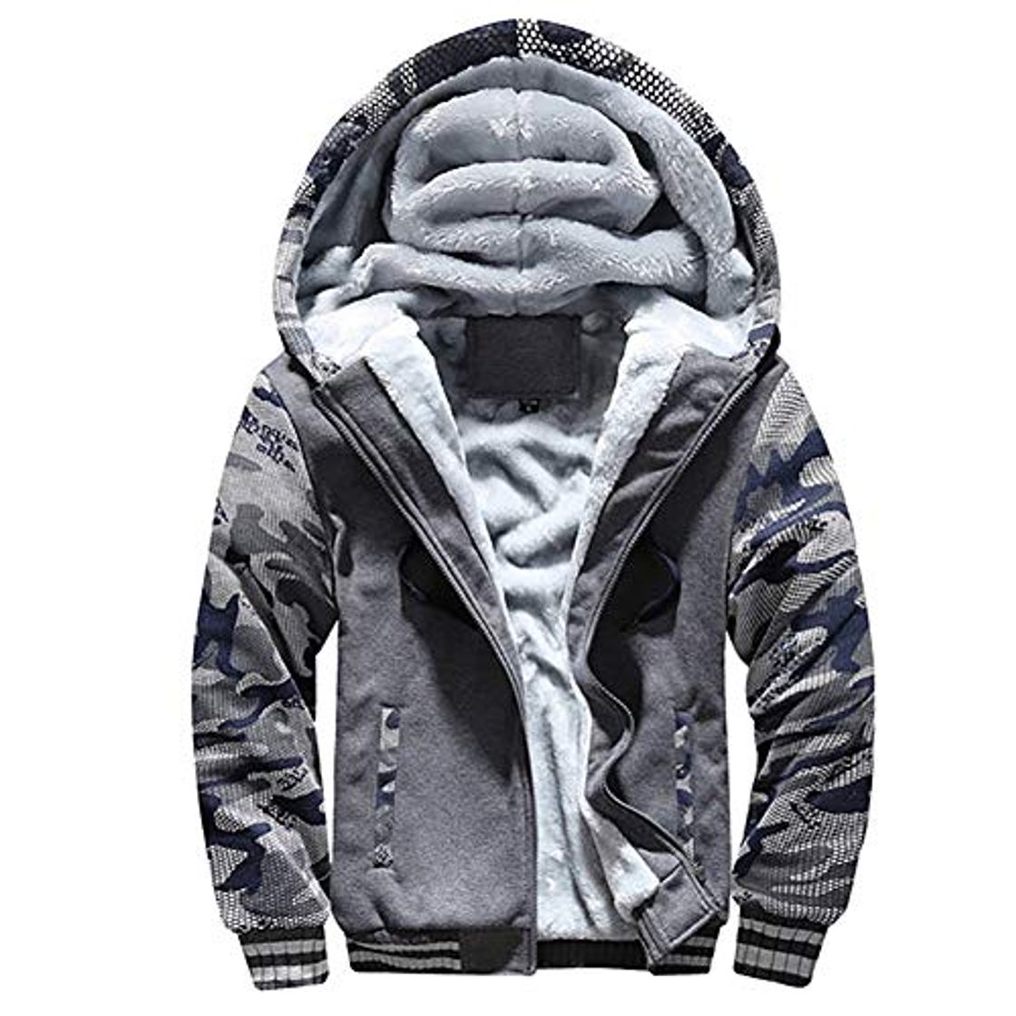 Fashion lymoo Casual chándal Set de 2 unidades Ong manga Full Zip Atlética Correr Correr Sweatsuit Outfit para Hombres la Gris