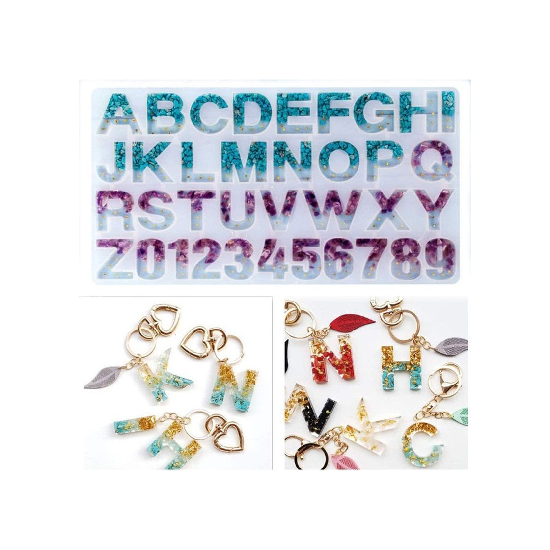 Social Molde letras abecedario resina epoxi 