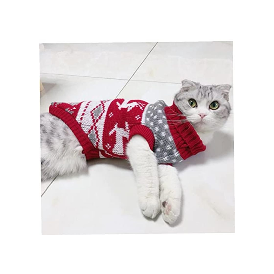 Fashion Ruluti 1 Unid Navidad Ropa Mascota Reno Suéter Invierno Cálido Gato Gato Ropa Ropa Mascota Talla