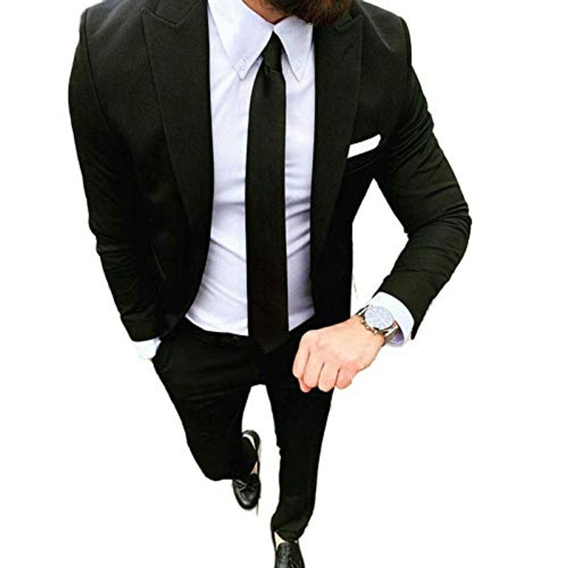 Moda Hopereo Casual Azul Marino Trajes De Los Hombres De 2020 Negocios Blazer Negro Pantalones Trajes De Hombre Traje Homme Slim Terno Masculino