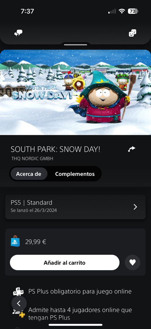 Videojuegos South Park Snow day