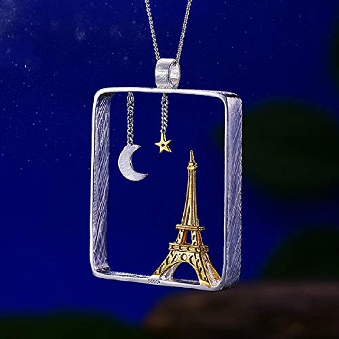 Fashion n a Colgante de diseño de Torre Eiffel de joyería Fina Hecha a Mano de Plata de Ley 925 auténtica sin Collar Acessorios para Mujer