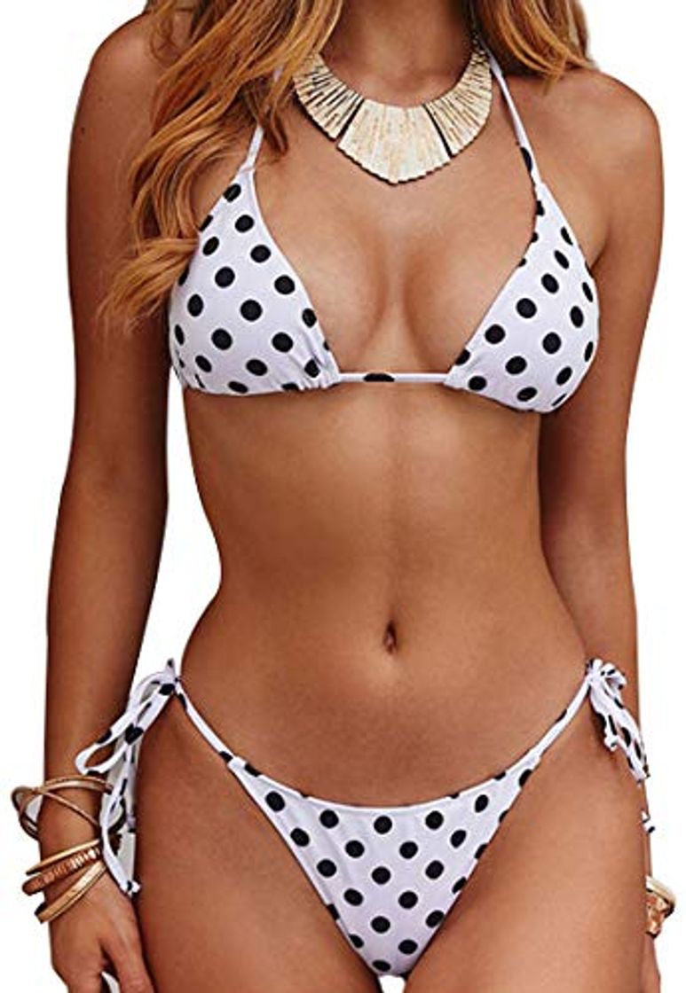 Social Bikinis para Mujer Push Up Trajes de Baño de Dos Piezas Triangular Acolchados Tops Brasileños Bañador con Relleno