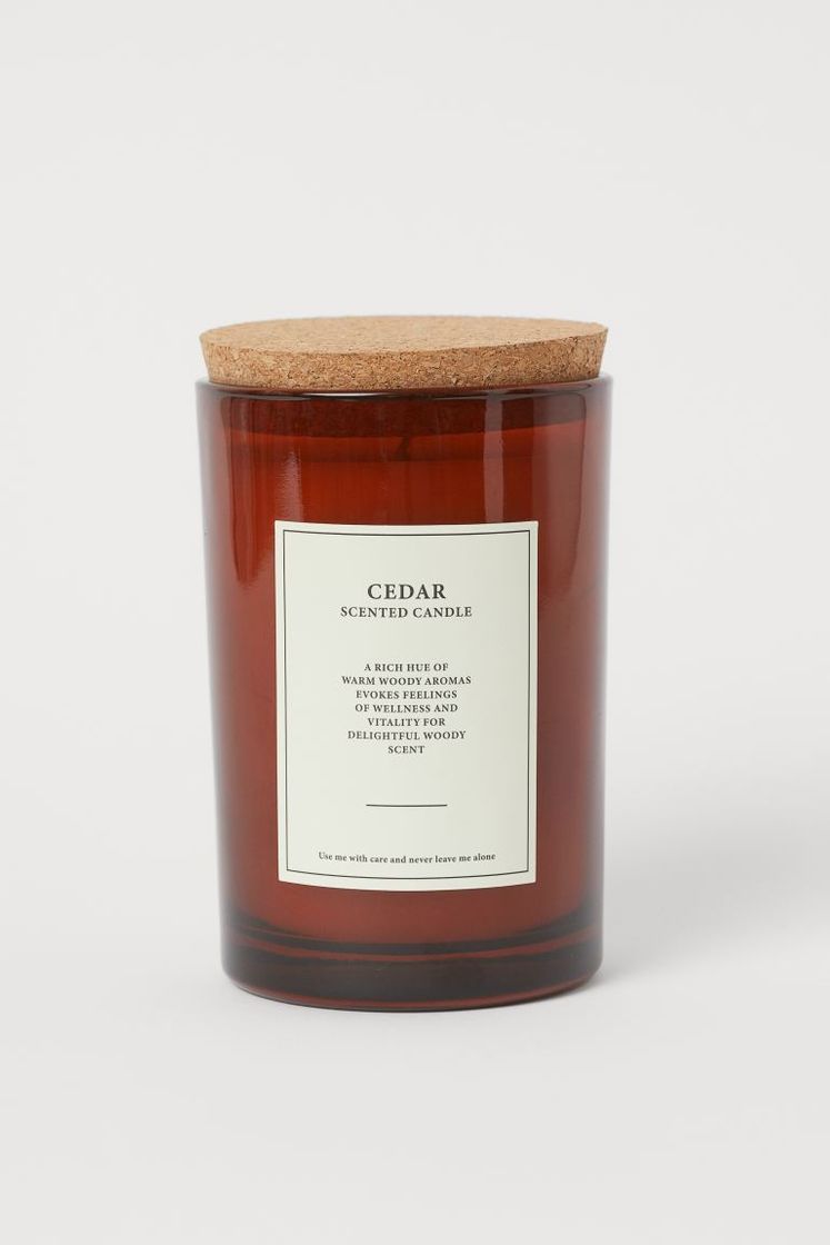 Moda Vela aromática grande con tapa - Marrón claro/Cedar - HOME - H&M