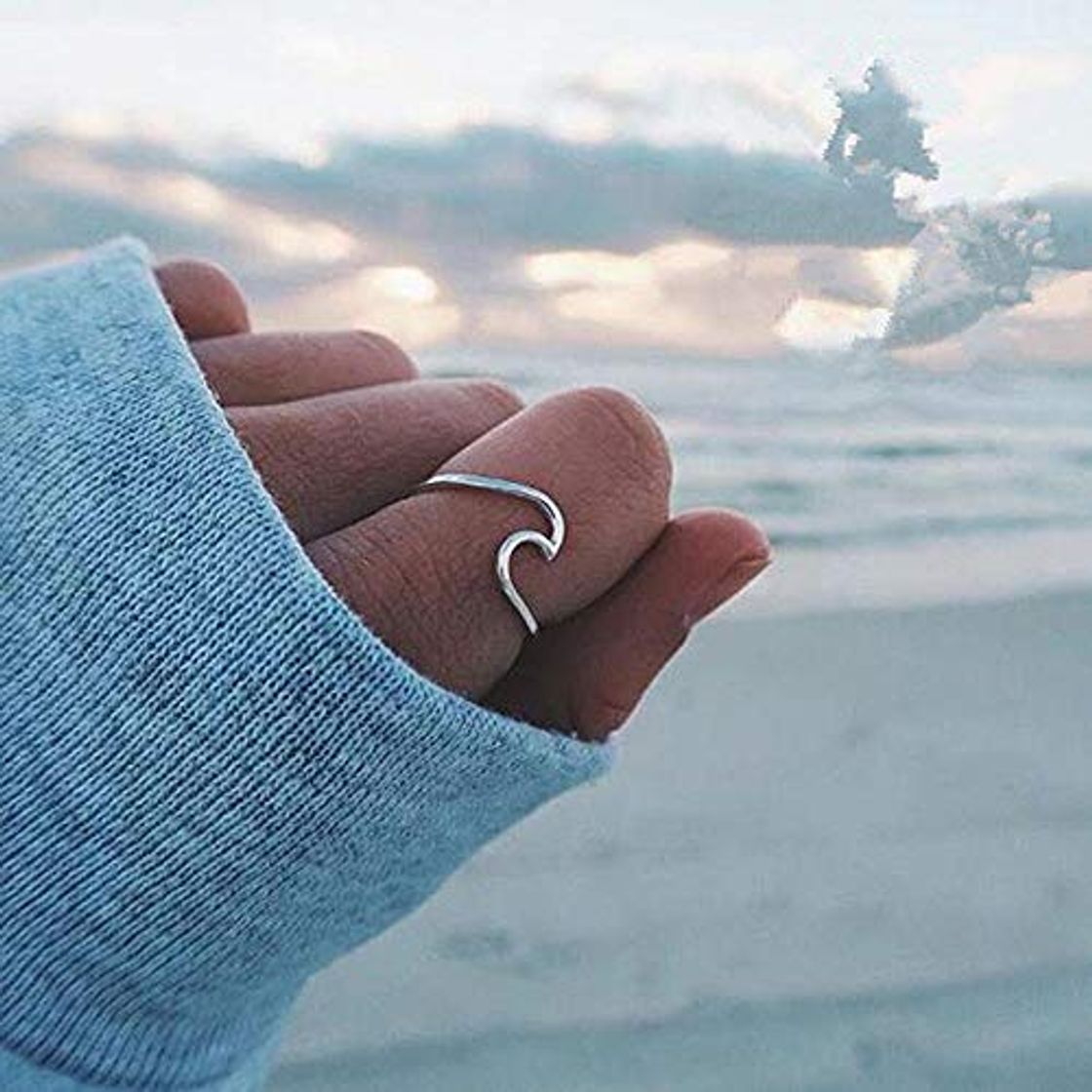 Troflink Anillos Banda de Eternidad Onda Anillo Onda Plata 925 de Muchachas