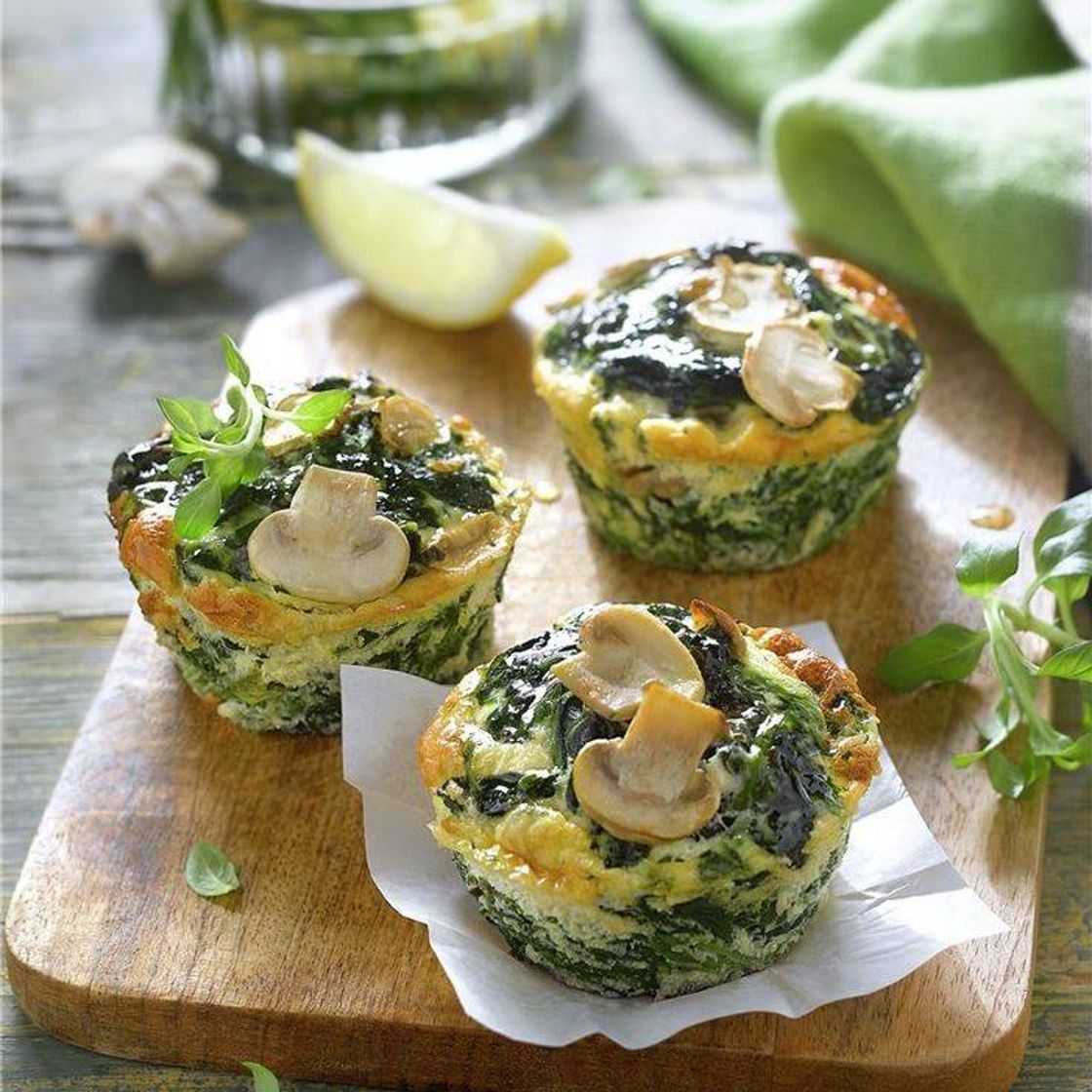 Social Moffins de espinaca y champiñones 