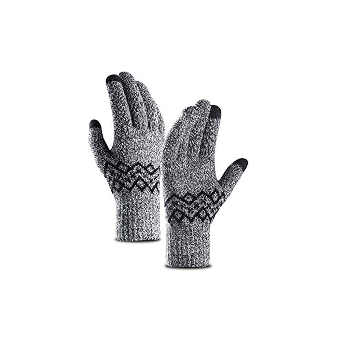 Fashion New Men Warm Winter Knitted Full Finger Gloves Mittens Boy Solid Woolen Gloves Screen Luvas