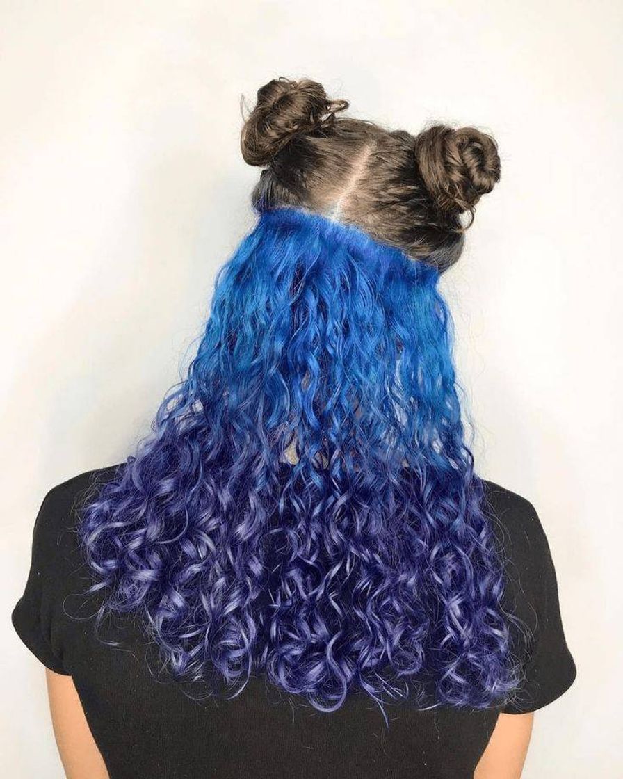 Moda Cabelo roxo e azul💙💜