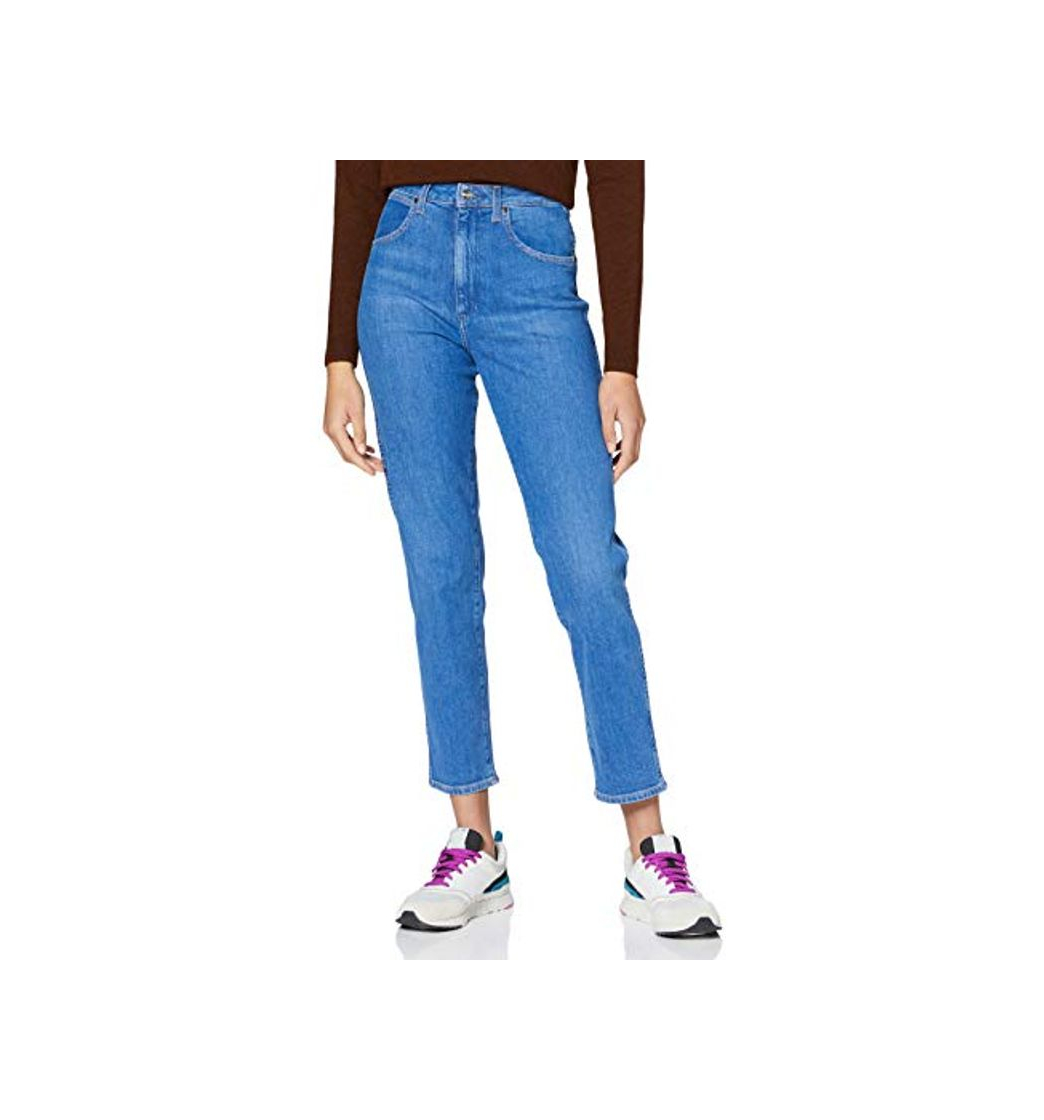 Fashion Wrangler Mom Jeans Vaqueros Straight, Azul