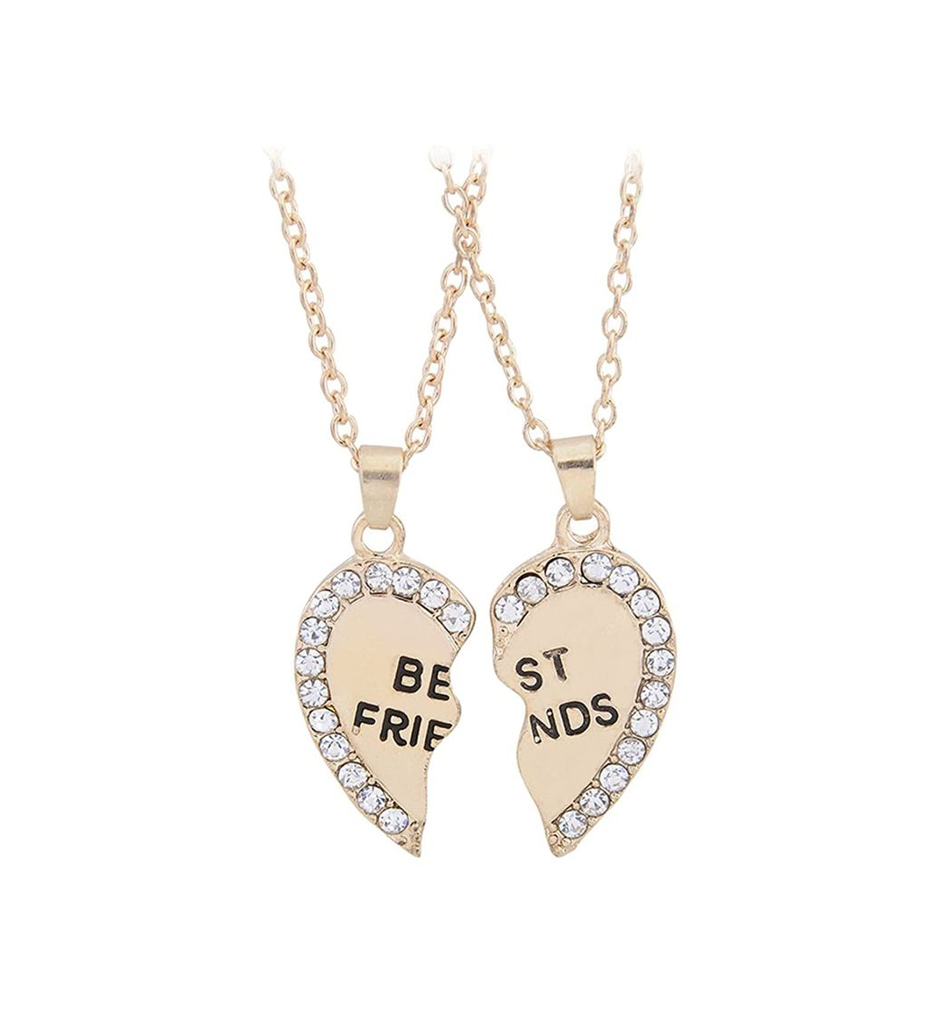 Social TININNA 2 Pieza Acero Inoxidable Colgante Collar con Diamante