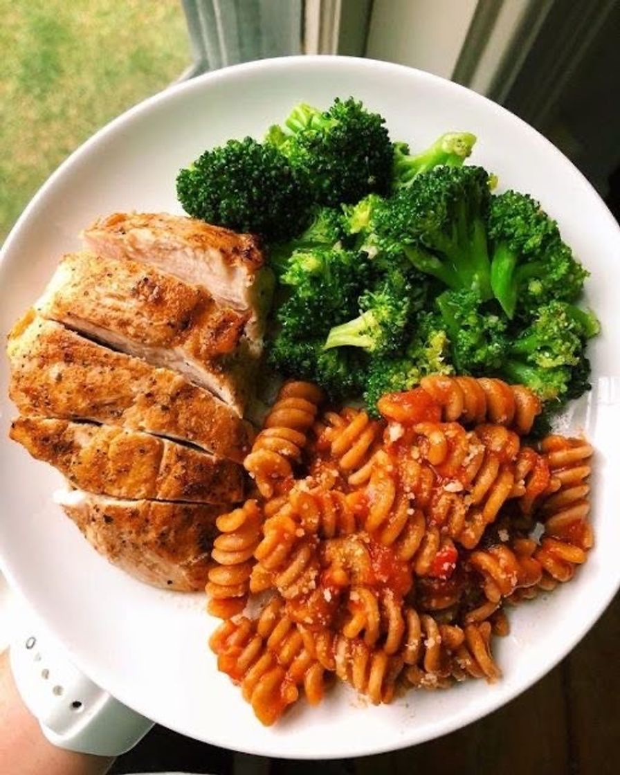 Moda pasta with broccoli plus chicken sticks