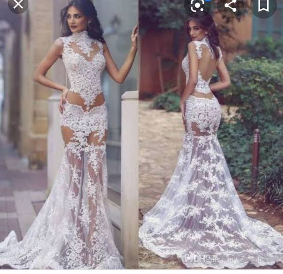 Fashion Summer 2019 Sexy Transparent Wedding Dresses High Neck ...