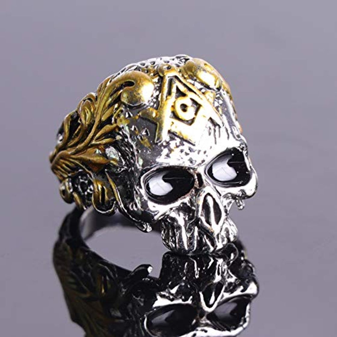 Social CHCO Anillos de Hombres de Calavera masónica Europea Anillos de Punky gótico Vintage Gloria mística Anillos de Dedo Masculinos Anel Masculino Jewelry 13 Silver