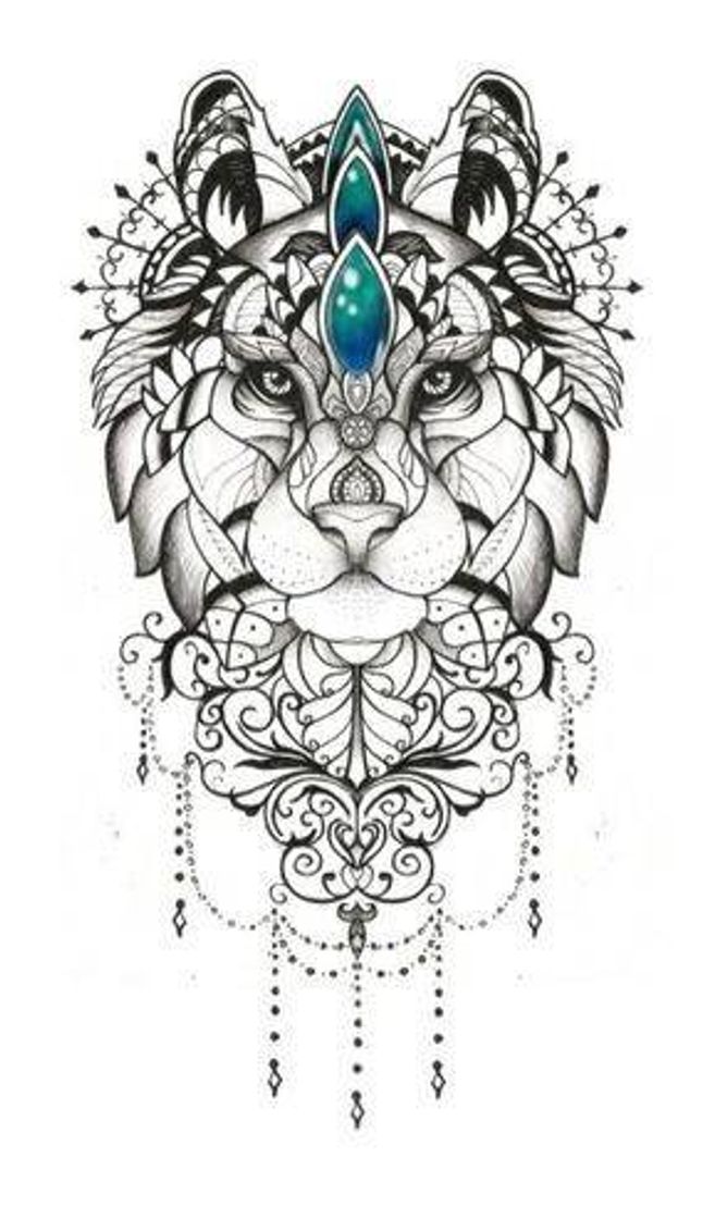 Fashion Tatuaje de animal más mandala