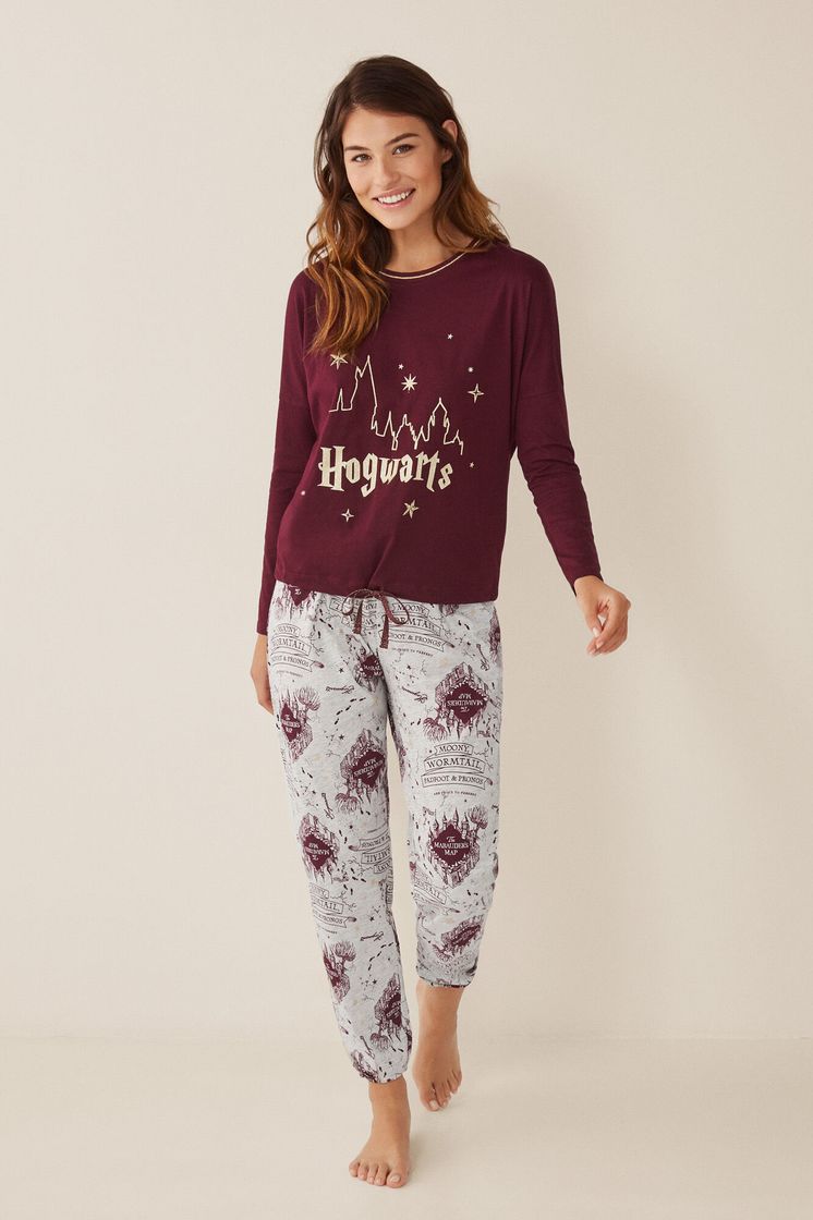 Moda Pijama largo Harry Potter granate