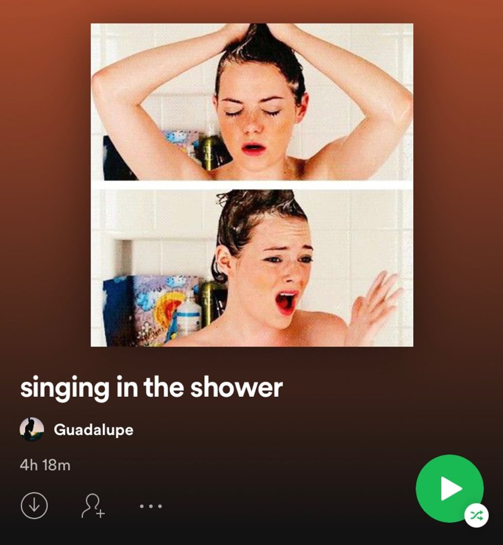 Music singing in the shower 