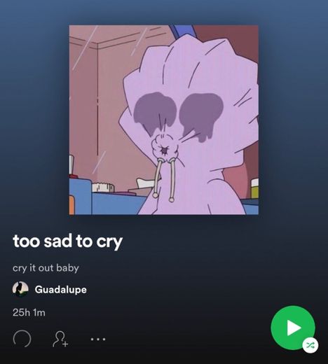 too sad to cry 