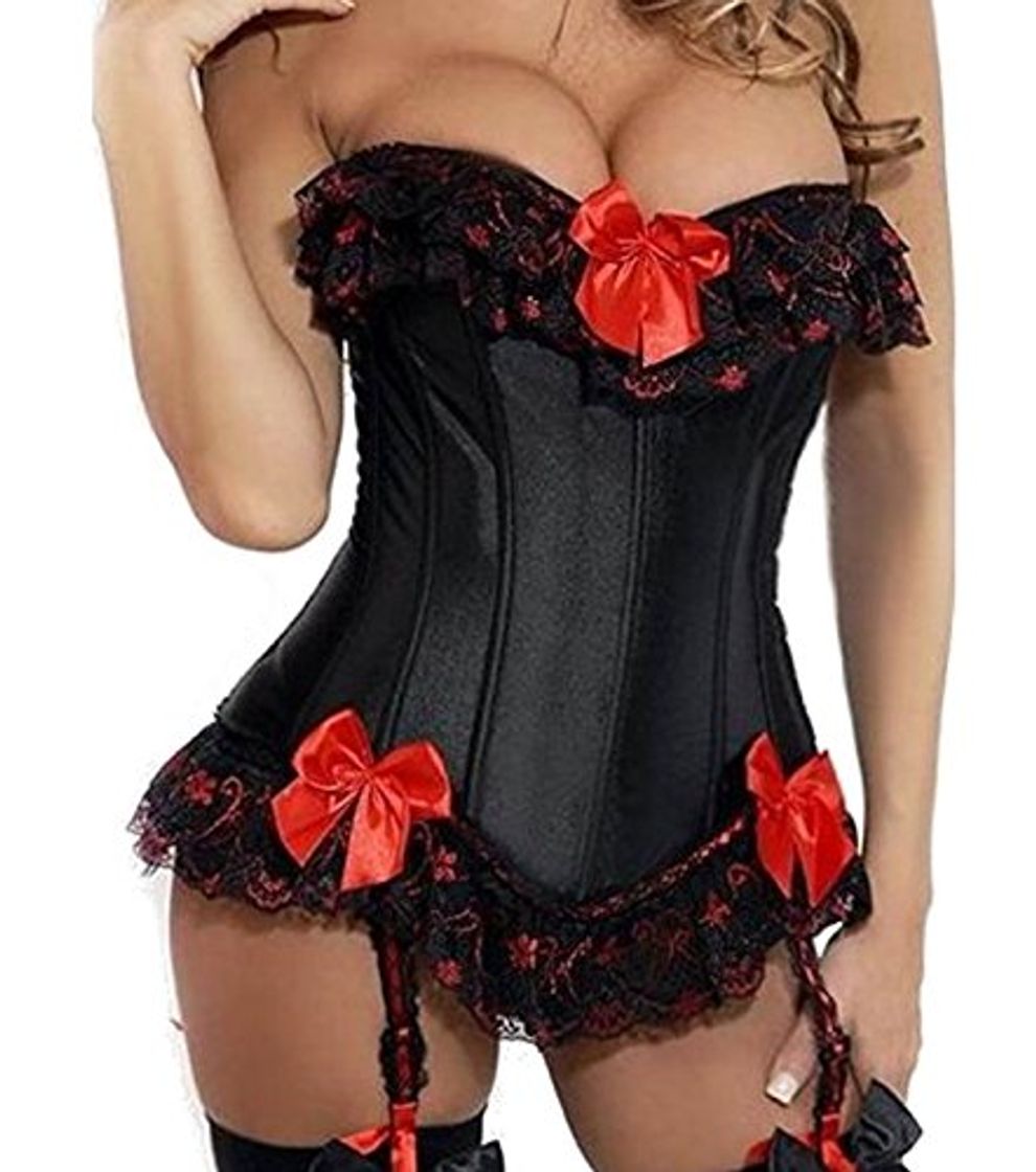 Fashion Kiwi-Rata Dama fantasía Burlesque Bustier corsé con G-String