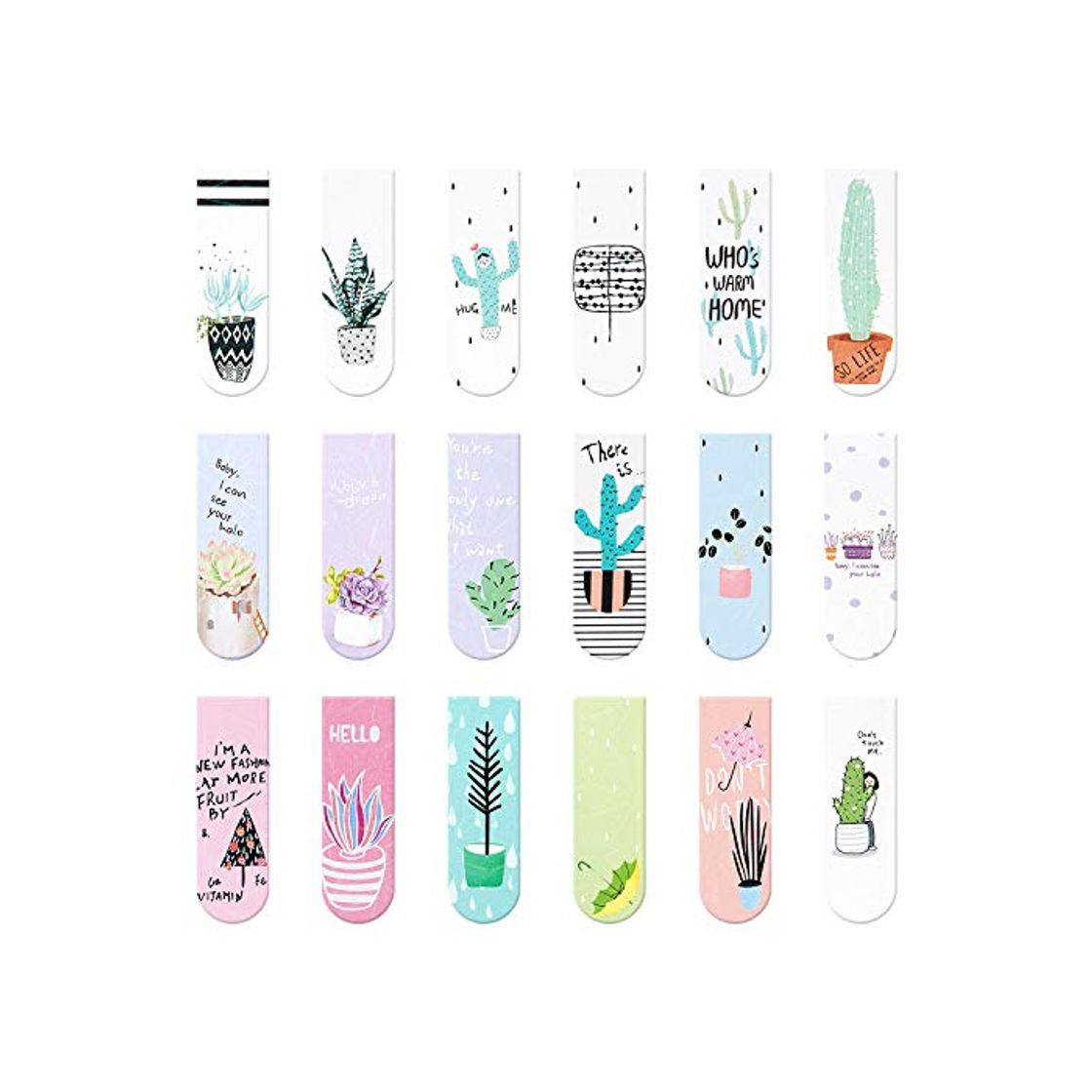 Social 18 Marcadores de Libro Magnéticos Marcapáginas Clips de Página para Estuidantes Oficina Lectura Papelería