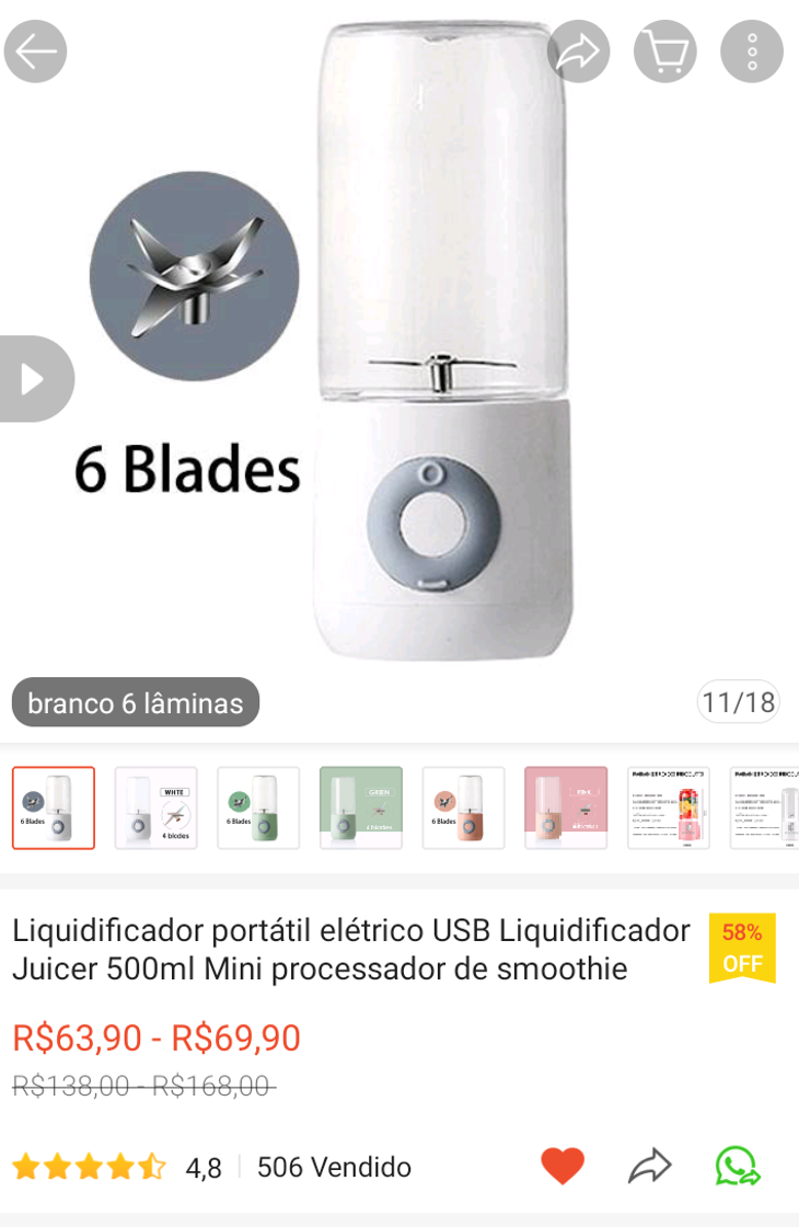 Moda Mini liquidificador portátil