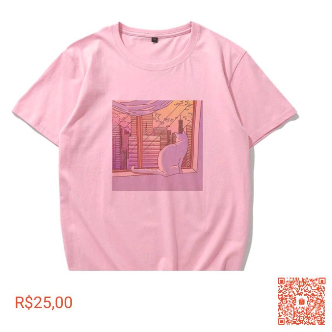 Moda t-shirt rosa