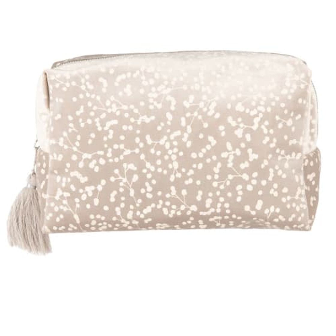 Social Neceser de terciopelo gris con dibujos JEANNE | Maisons du Monde