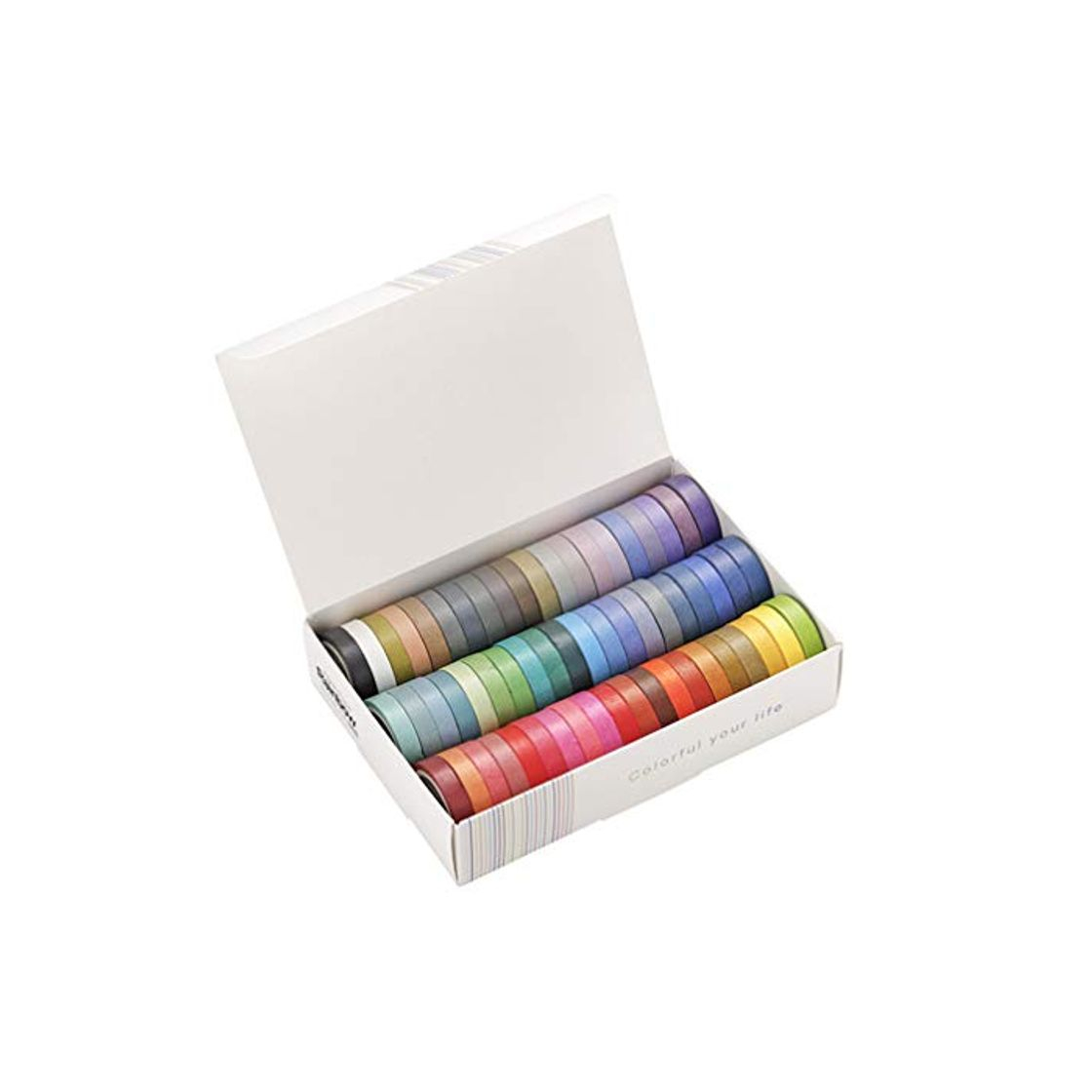 Product STOBOK 60 Rollos Cintas de Papel Washi Básicas Surtidos Colores Puros Cinta Adhesiva Elegante Cinta de Envoltura de Regalo Cinta Artesanal Diy Decoración de Papel