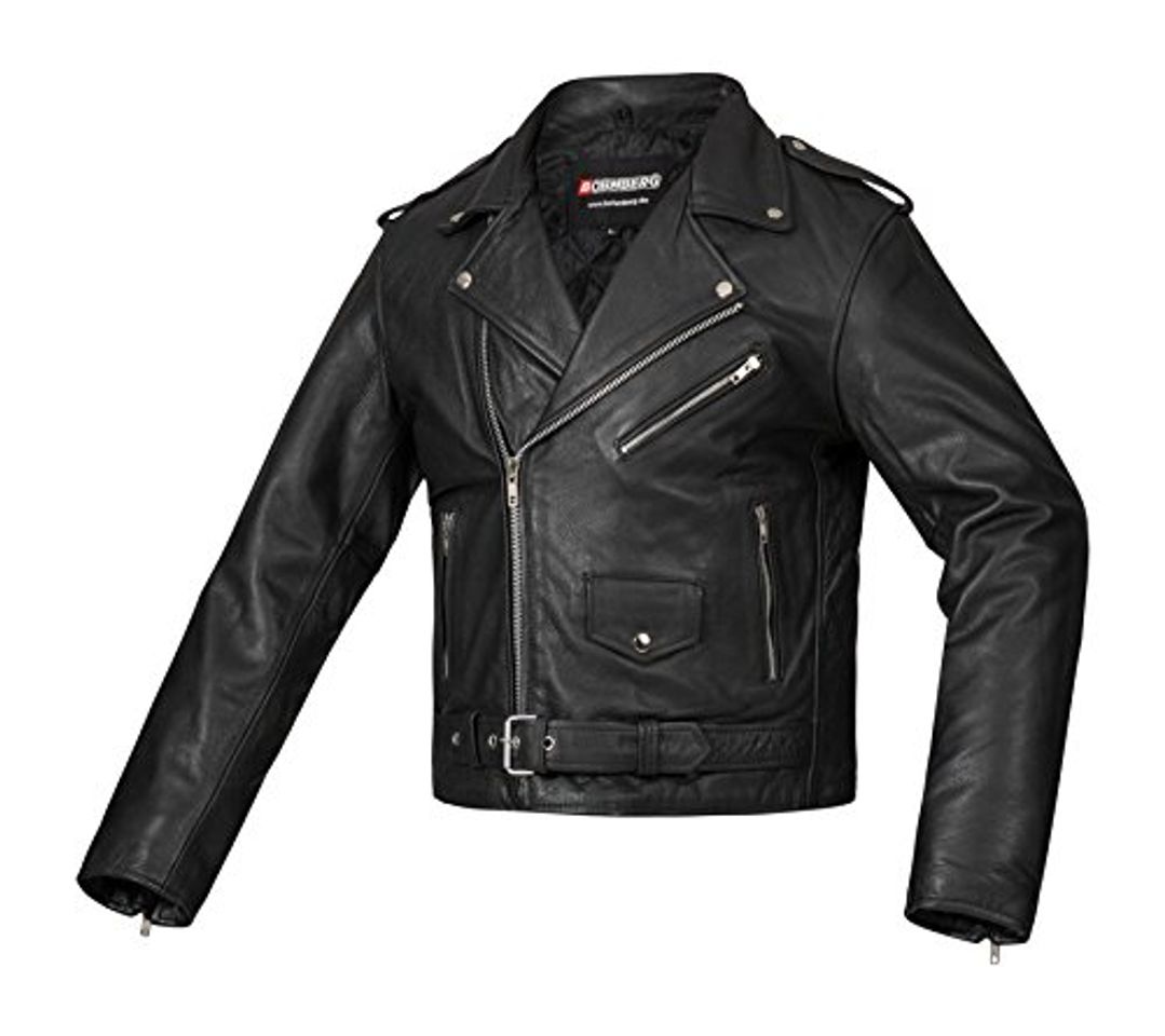 Social Bohmberg Premium- Chaqueta pesada de motociclista 100% cuero duradero para hombre