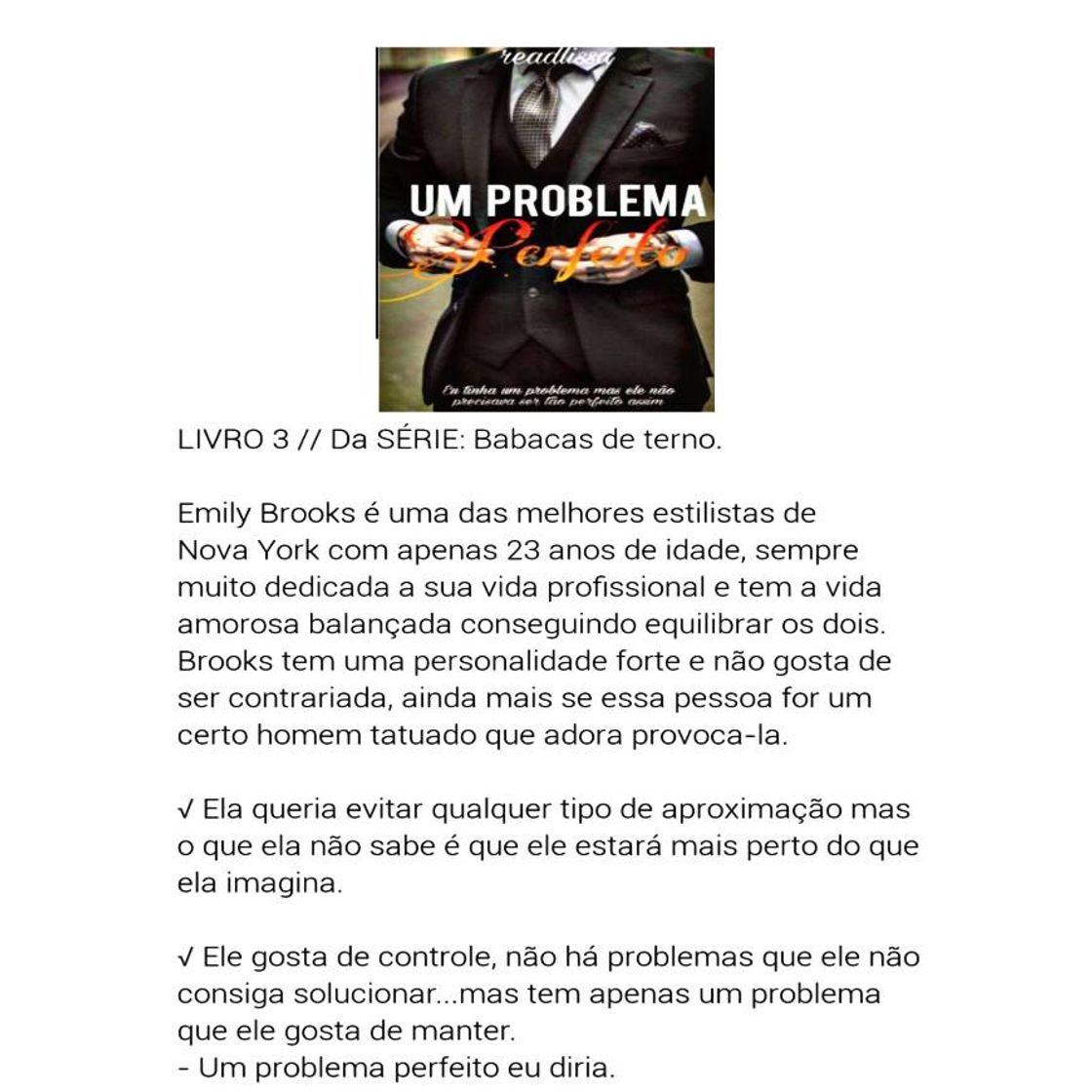 Books Um problema perfeito- Livro 3/ série:Babacas de terno