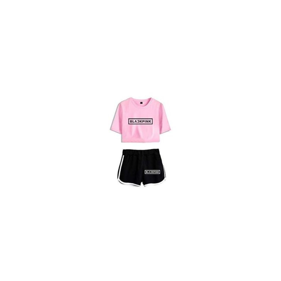 Product Blackpink KPOP Ropa JISOO Lisa Rose Jennie Camiseta Set Expuestos Pantalones Cortos