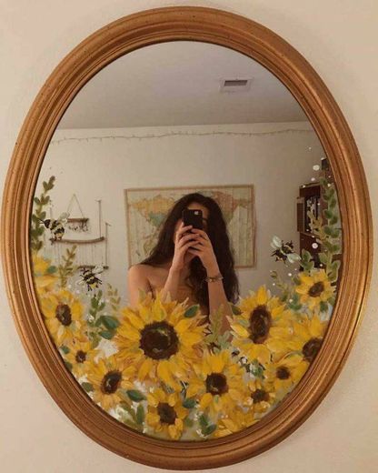 Sunflowers in mirror