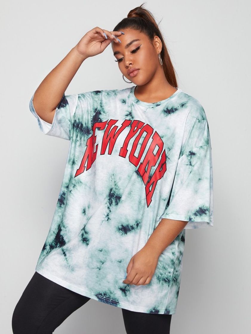 Social Carta ocasional Camisola Plus Size