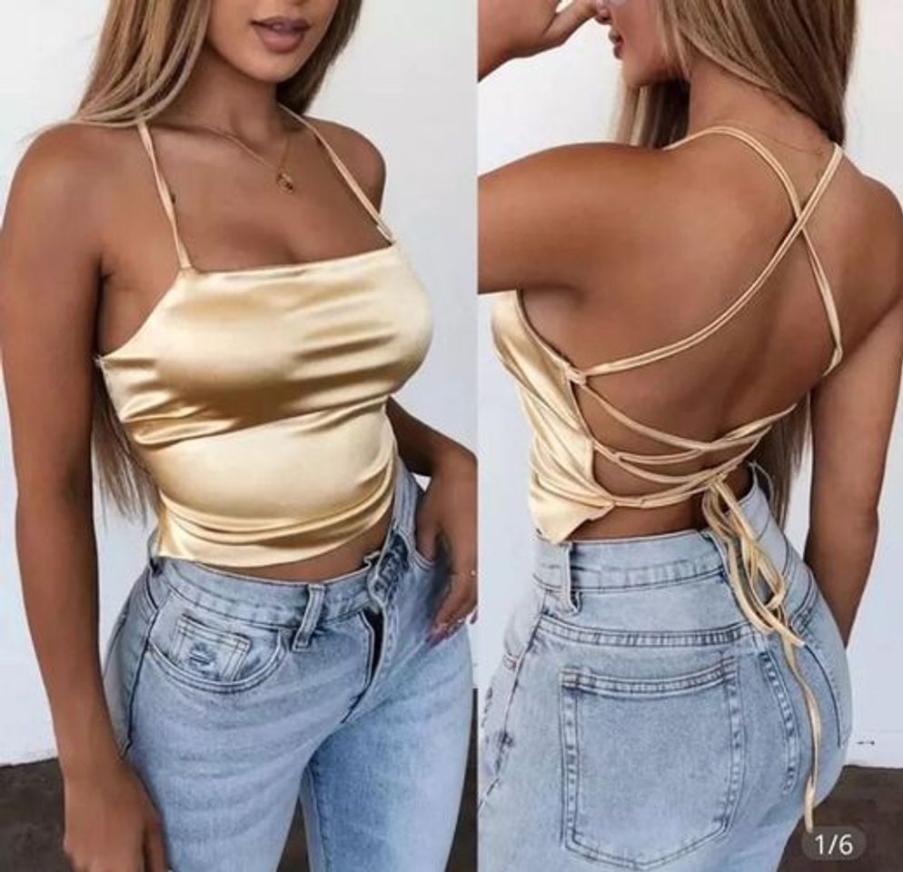 Moda Top de cetim 💛