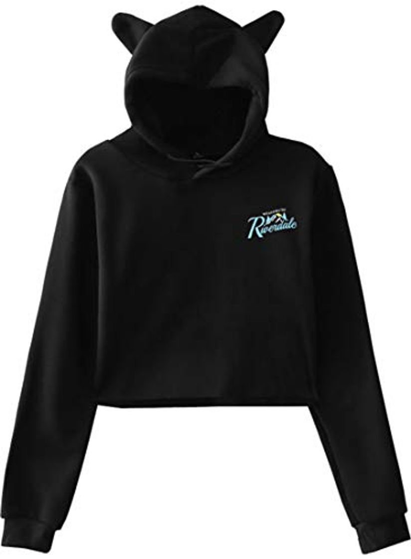 Social OLIPHEE Riverdale Sudadera Corta con Oreja De Gatos Serpiente Mola para Mujer