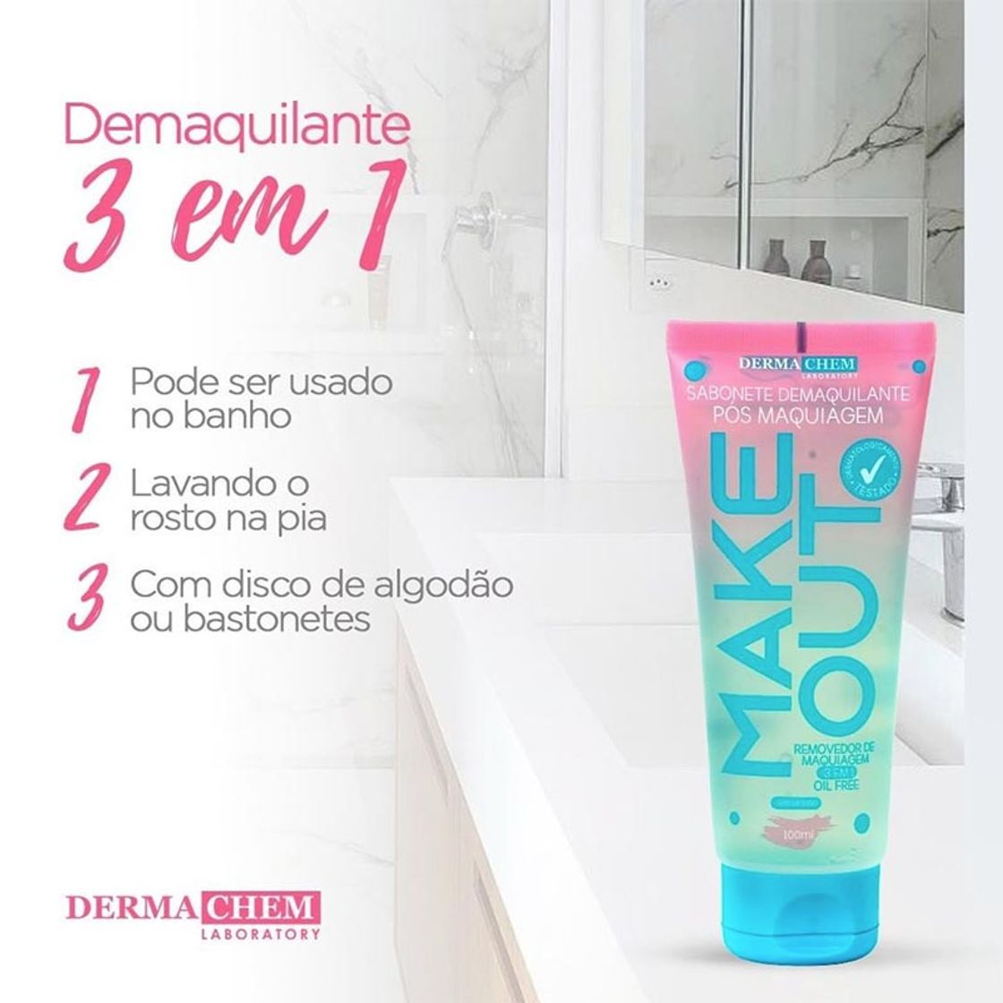 Moda Sabonete Demaquilante Pós Maquiagem Dermachem Make Out