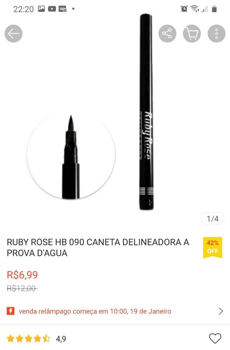 Moda Caneta delineadora prova d'agua Ruby Rose 