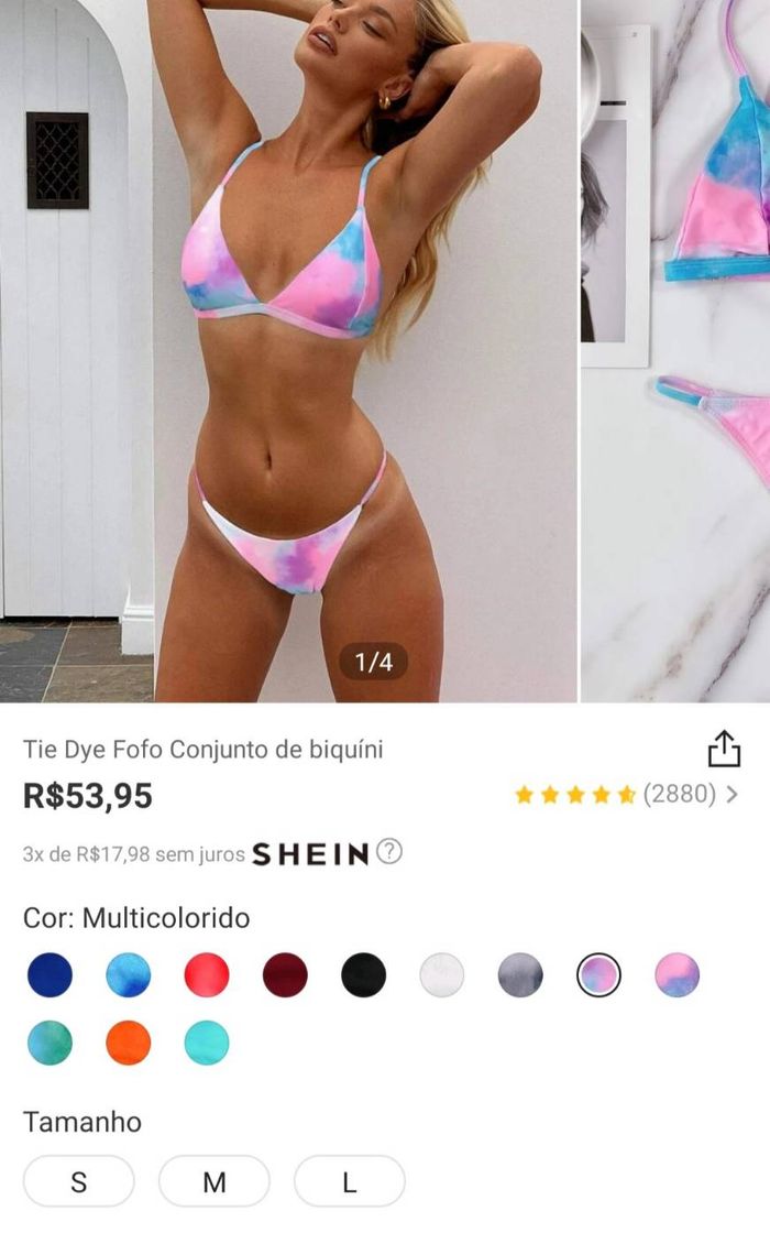 Fashion Tie Dye Fofo Conjunto de biquíni | SHEIN Brasil