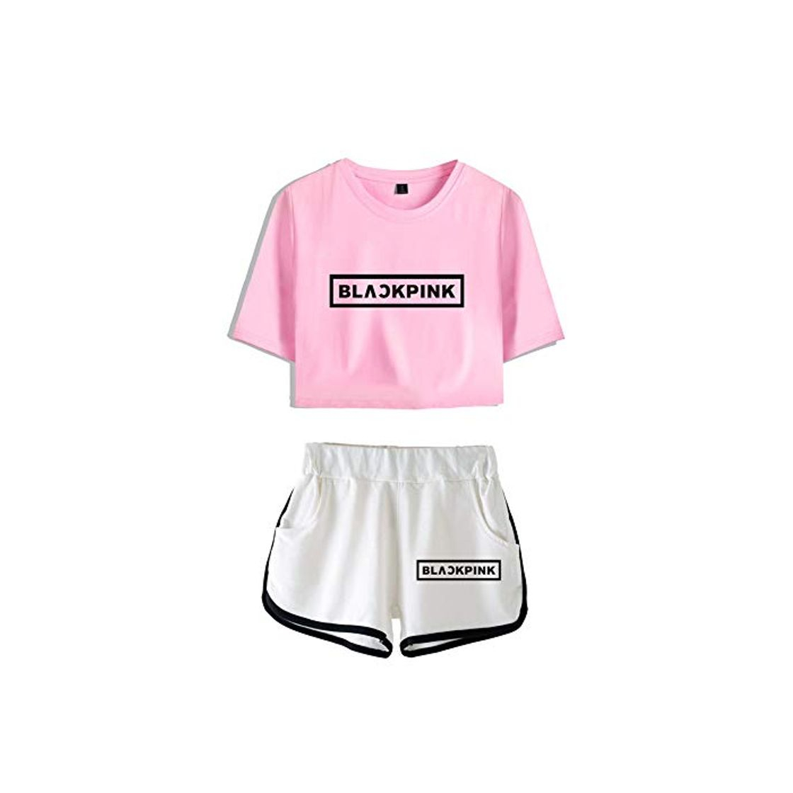 Fashion Blackpink KPOP Ropa JISOO Lisa Rose Jennie Camiseta Set Expuestos Pantalones Cortos