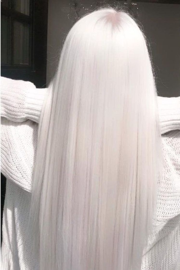 Fashion cabelo totalmente branco 