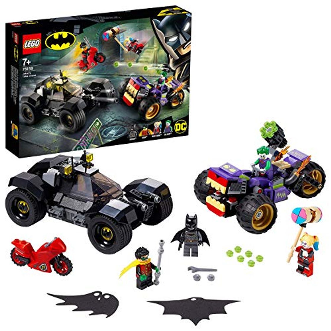 Producto Super Heroes Comics DC Batman Persecución de la Trimoto del Joker con el Batmóvil y