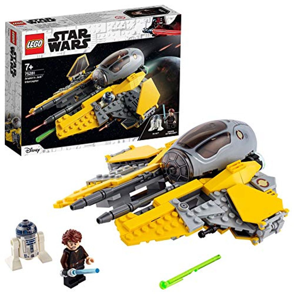 Social LEGO Star Wars TM Juguete Interceptor Jedi de Anakin con R2-D2, Multicolor
