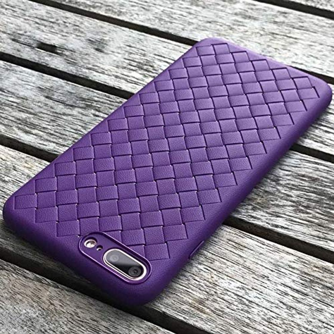 Producto XXIUYHU Funda De Teléfono Funda Weave Grid Protector De Silicona Funda De Teléfono Móvil para Apple Coque iPhone 8 7 6 6S Plus X 10 Capinhas Funda Smartphone Celular Capa para iPhone 7 Plus Púrpura