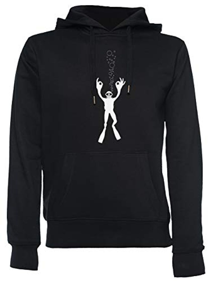 De Acuerdo Buzo Unisexo Hombre Mujer Sudadera con Capucha Negro Unisex Men's Women's Hoodie Black