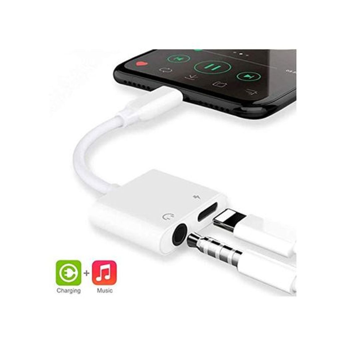 Social Adaptador para iPhone 8 Adaptador Jack de 3,5 mm Conector de Auriculares