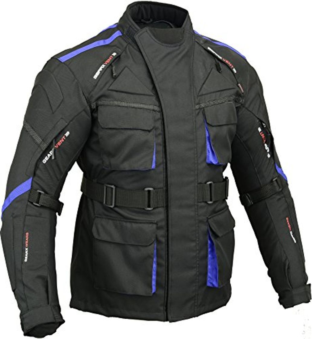 Moda GearX Surfer Chaqueta Moto Impermeable Acolchada Espalda y Codo