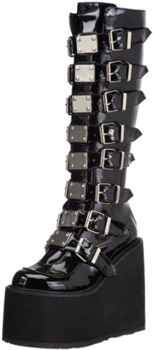 Moda Demonia SWING-815, Botas Plataforma para Mujer, Negro