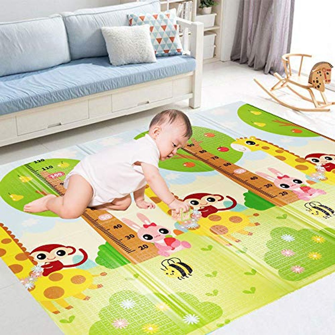 Product Homcomodar Alfombra de Juego para Bebés Plegable para Ambos Lados Portátil Impermeable