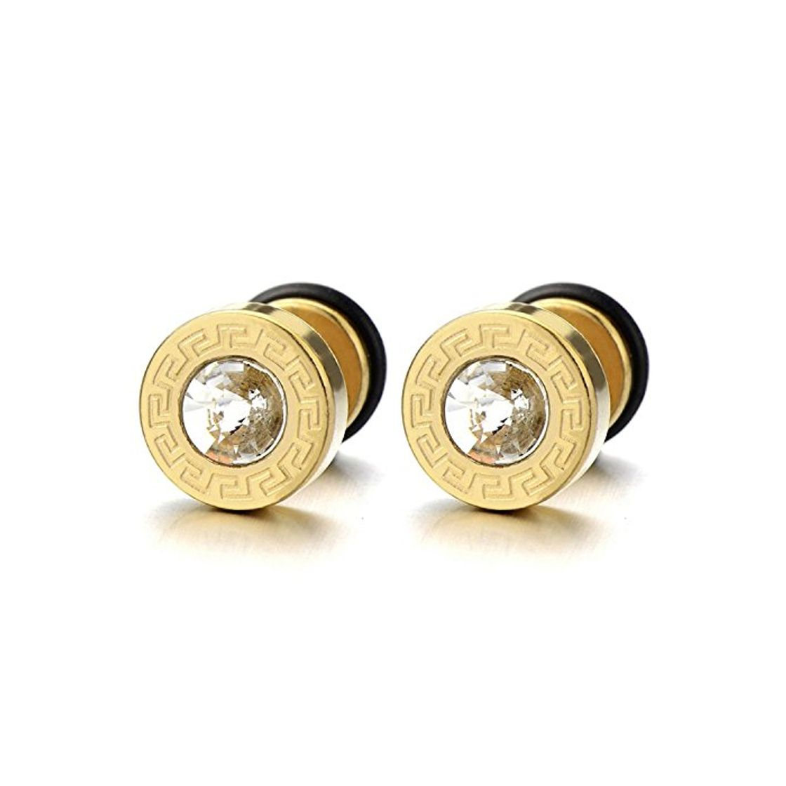 Product 10MM Modelo Dominante Griego Oro Pendientes de Hombre