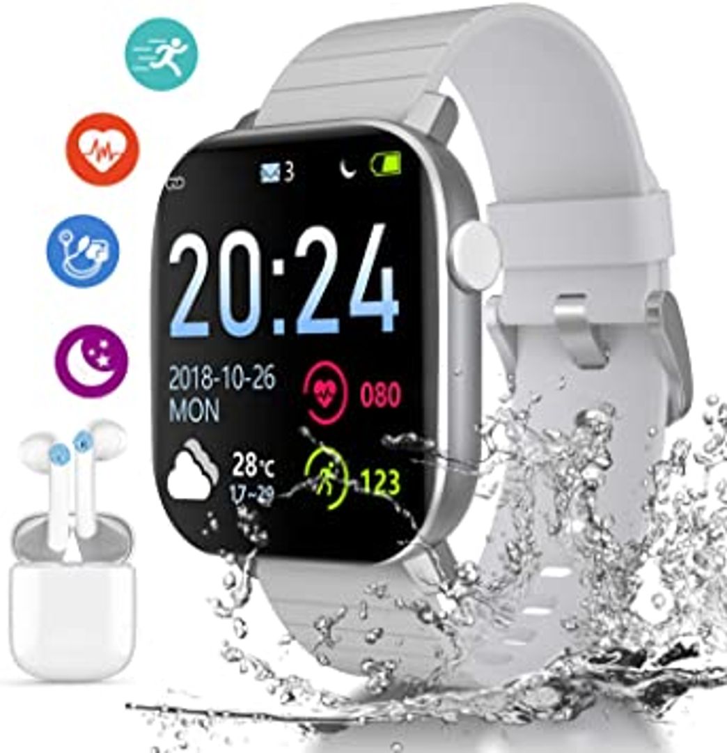 Social NAIXUES Smartwatch, Reloj Inteligente Impermeable IP67 Reloj Deportivo 1.4" Pantalla Táctil Completa