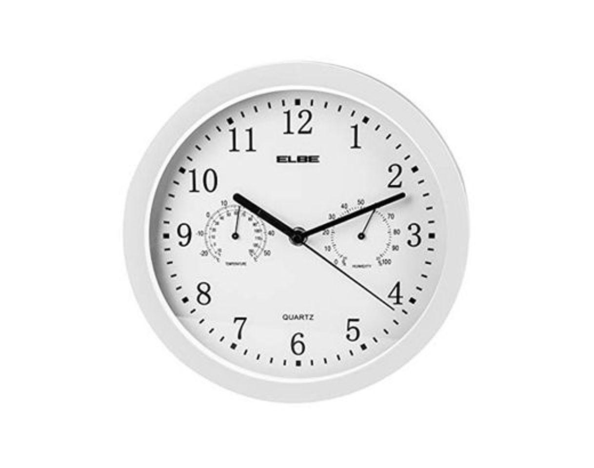 Social Elbe RP-2005-B Reloj de pared con termómetro e higrómetro